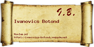Ivanovics Botond névjegykártya